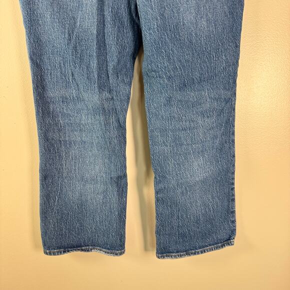 J.Crew Women's Blue Stretch Crop Mid Rise Cotton Blend Bootcut Jeans Size 28P - Picture 6 of 10
